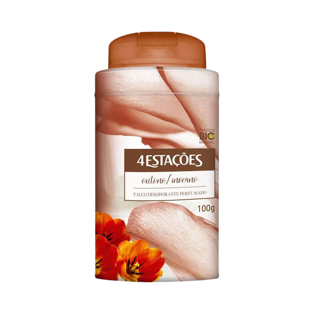 Talco Memphis 4 Estações Outono/Inverno 100g - embalagem plástica com tampa marrom